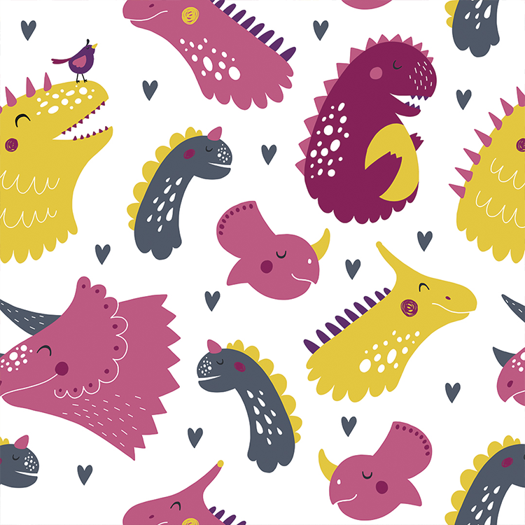 Adesivo Papel de Parede - Dinossauros Rosto